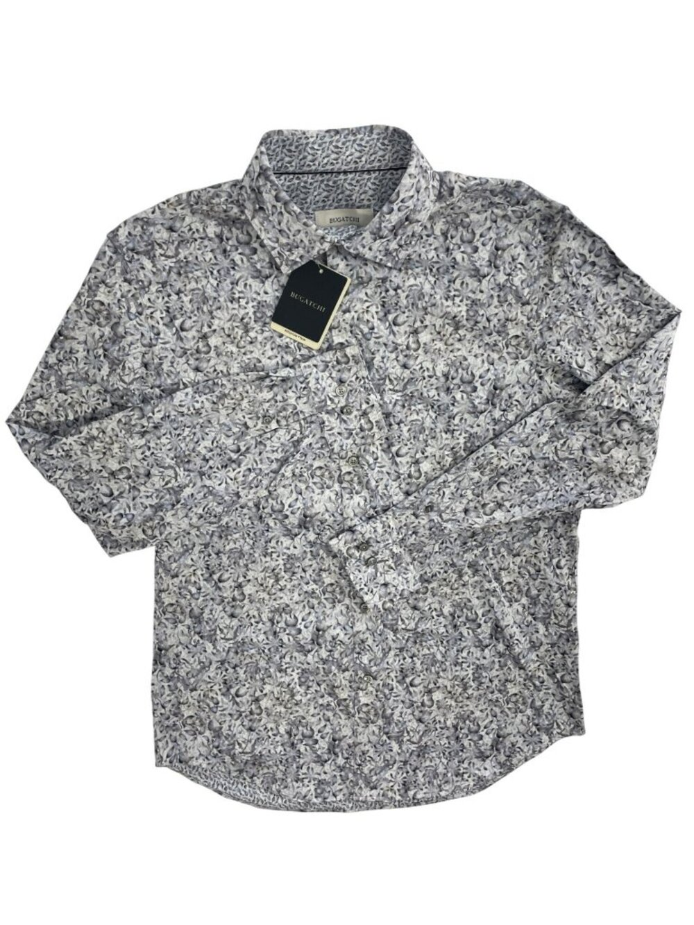 Bugatchi Platinum Long Sleeve Button-Up Shirt Floral Stretch Men's Sz M $199MSRP